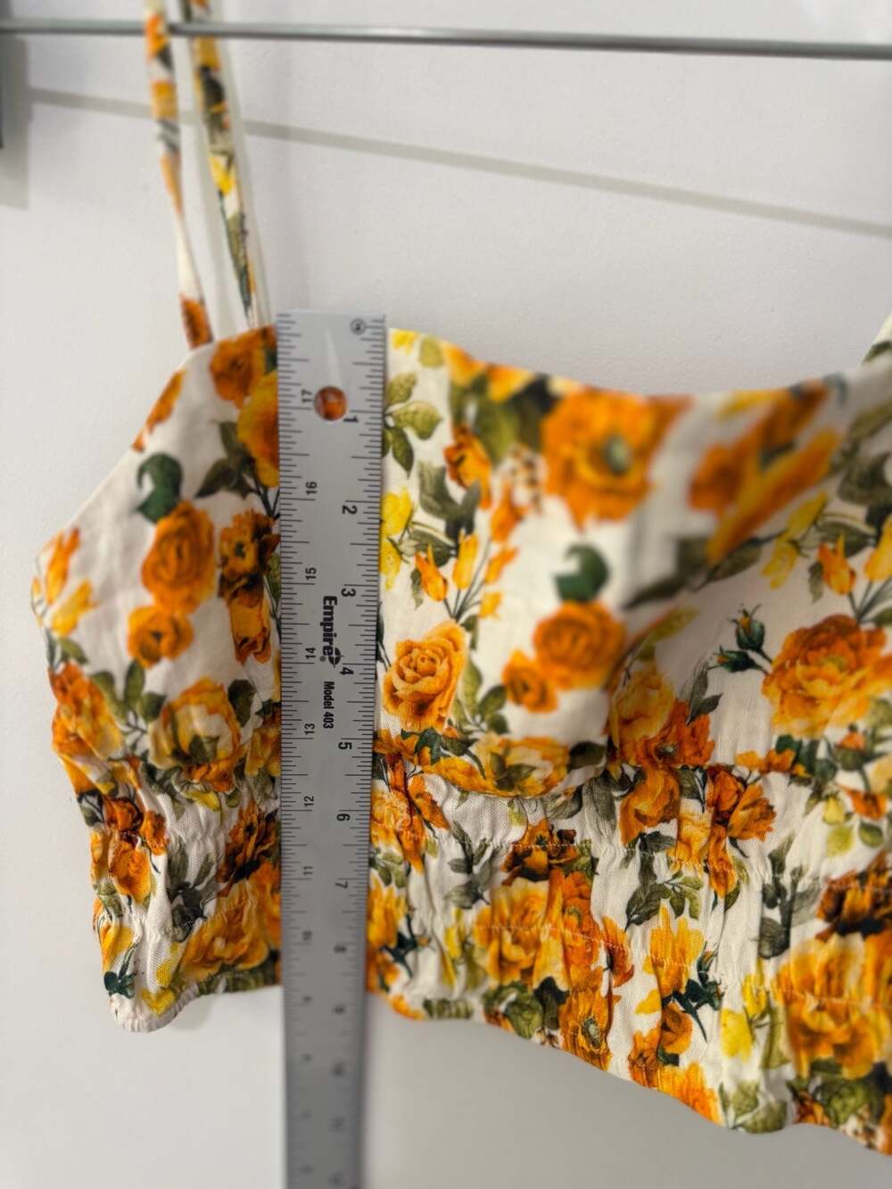 Onia Women's Yellow Orange Floral Print Crop Top Camisole Size M - Picture 9 of 9